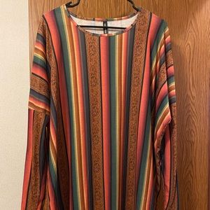 Crazy Train Long Sleeve Serape Top Size L